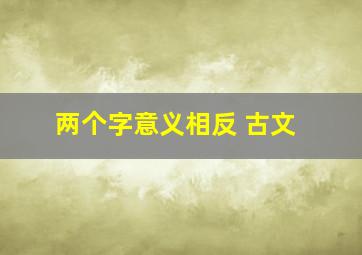 两个字意义相反 古文